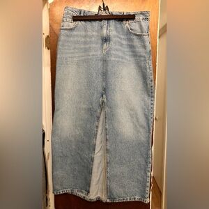 Blue Denim Maxi Skirt by Dynamite Denim